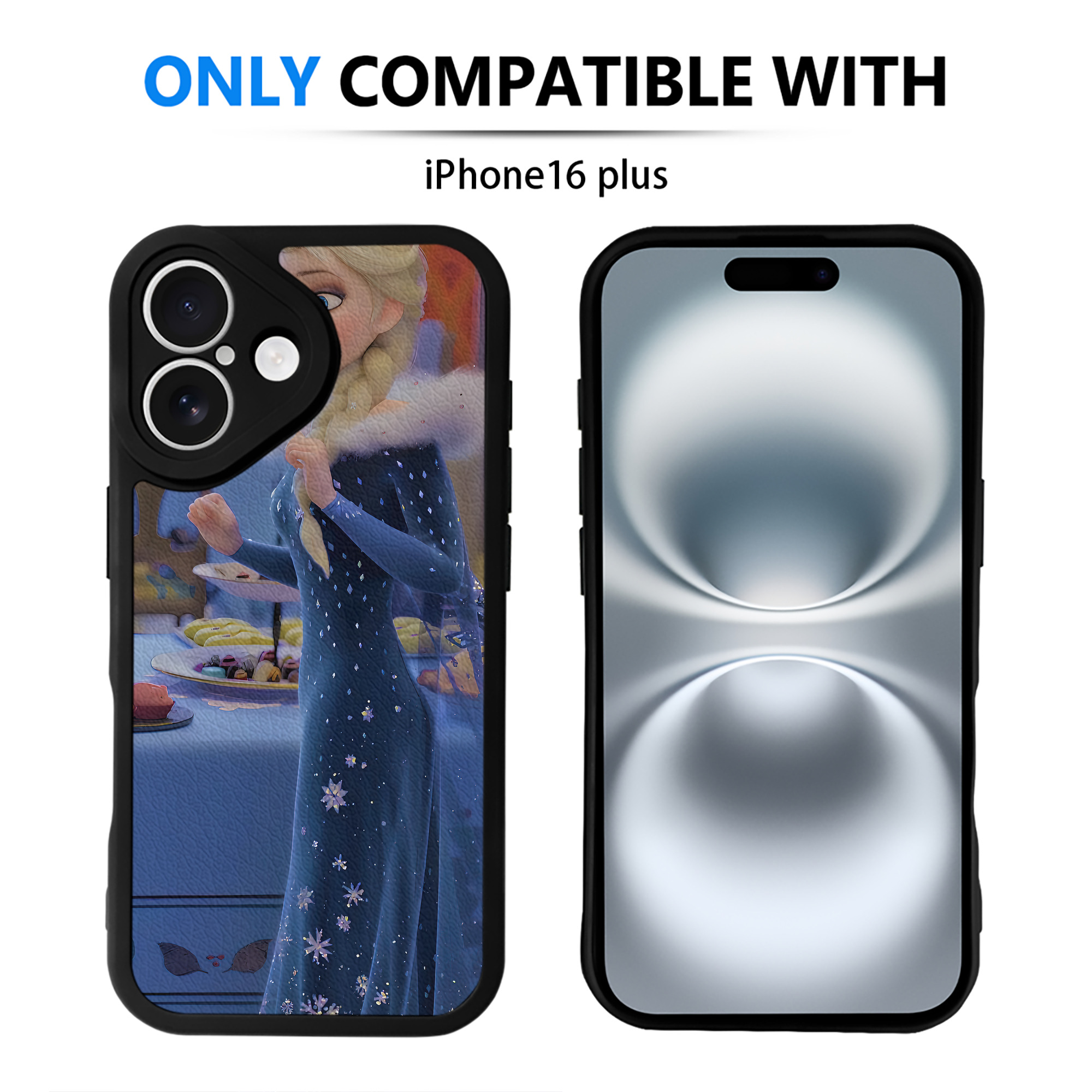 （画像用） アナと雪の女王 アンナ エルサ Frozen Anna Elsa 【iPhone 16シリーズ対応】シリコンスマホケース（レザー調） 材質：シリコン